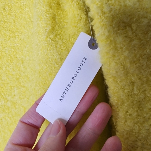 Anthropologie Pilcro Chartreuse Teddy V-Neck Tunic Sweater XS NWT - Picture 6 of 8